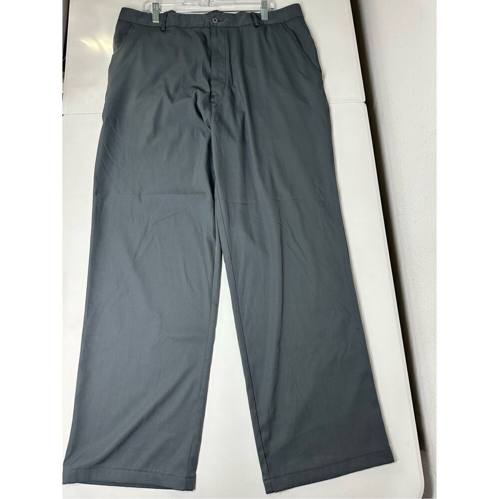 Snake Eyes Mens Pants 38x32 Gray Golf Flat Front Straight Leg Shirt Gripper